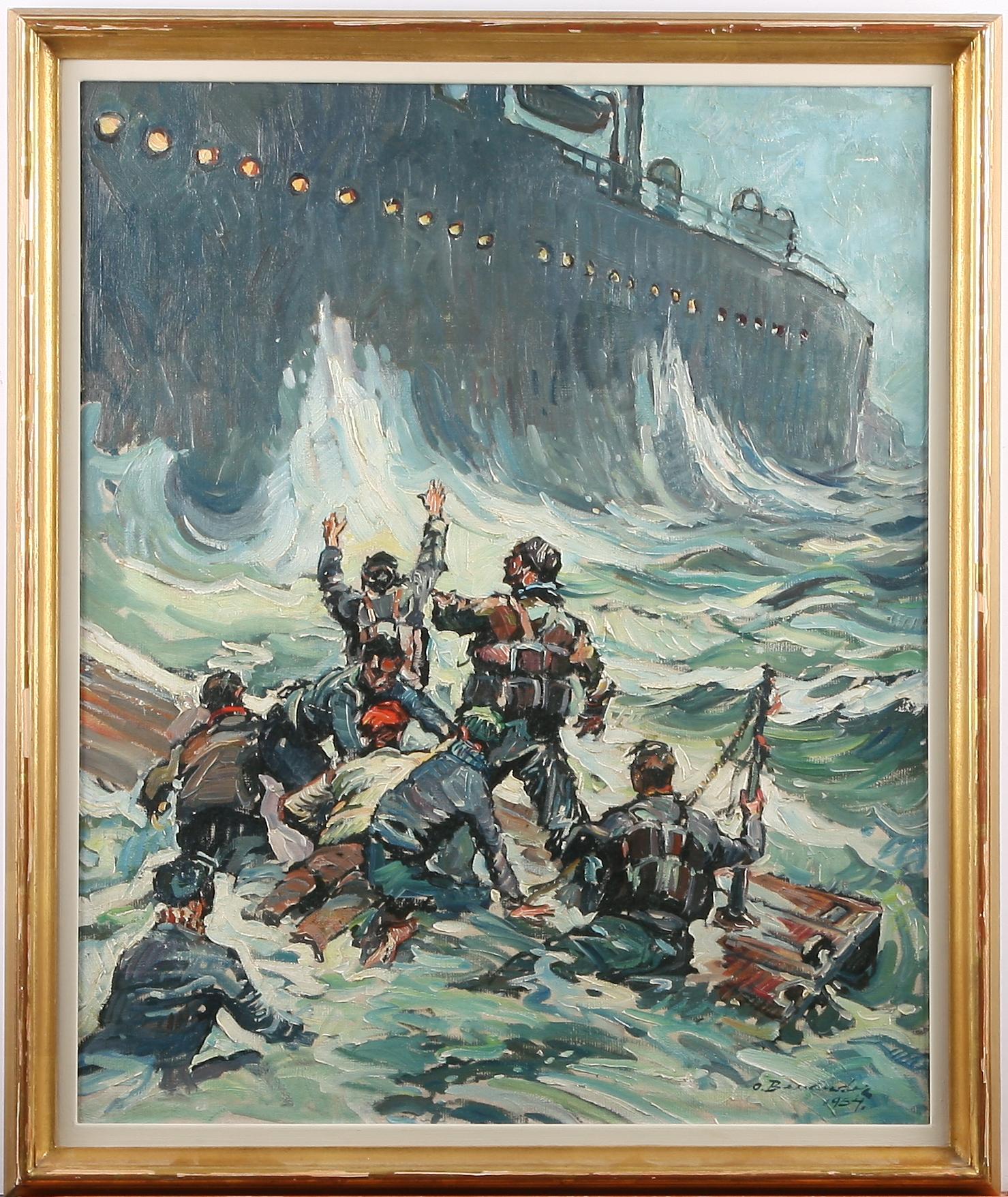 OKÄND KONSTNÄR, olja på duk, otydl. sign. dat. -54.