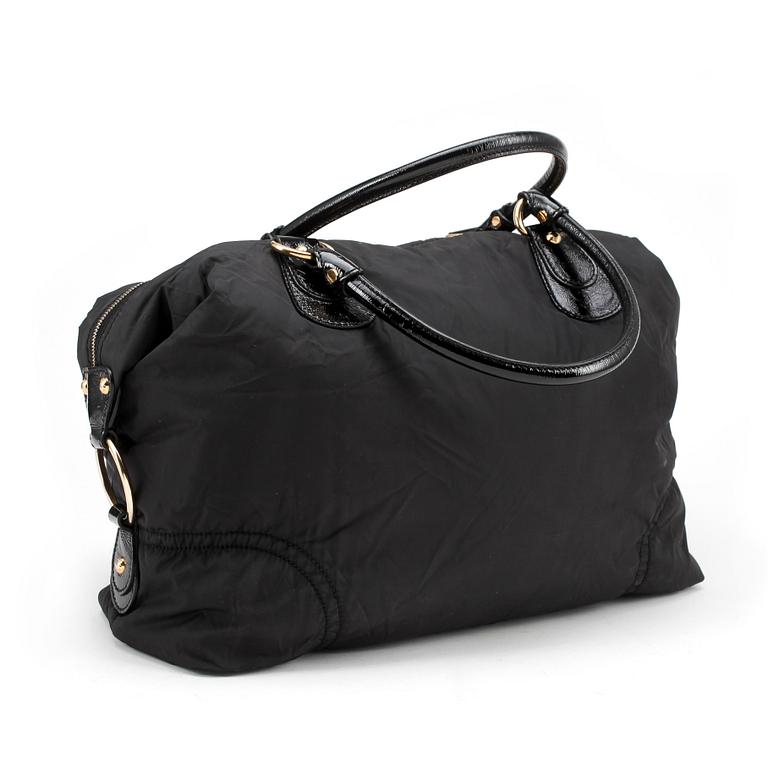 TOD'S, a black nylon and leather bag.