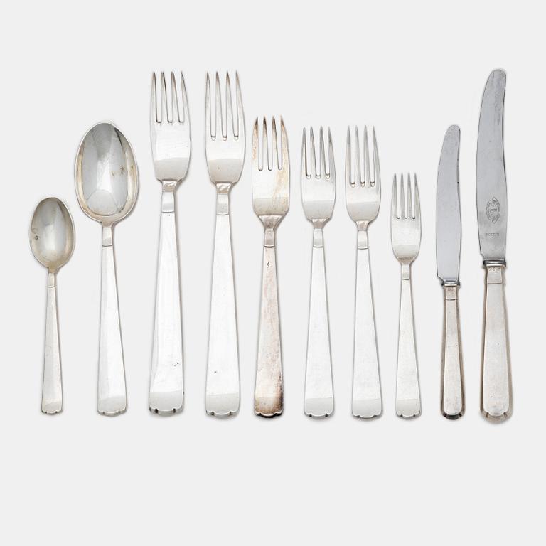 Bestickuppsättning, 86 delar, silver, stämplar K Anderson, Stockholm, bl a 1953.