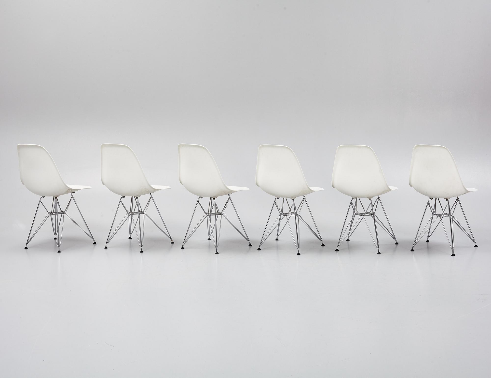 Charles & Ray Eames, stolar, 6 st, "Plastic chair", Vitra, 2006.