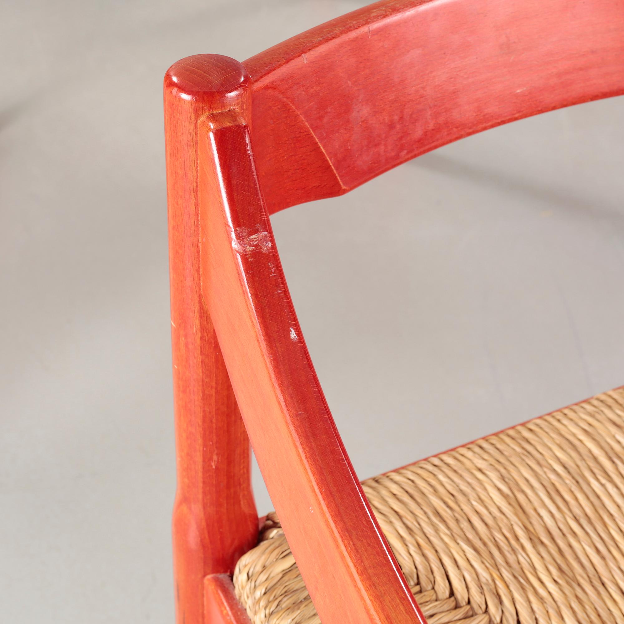 Six "Carimate" chairs, designed by Vico Magistretti for Cassina.