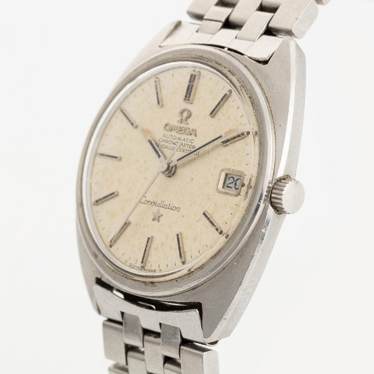 Omega, Constellation, "C", "Linen Dial", armbandsur, 35 mm.
