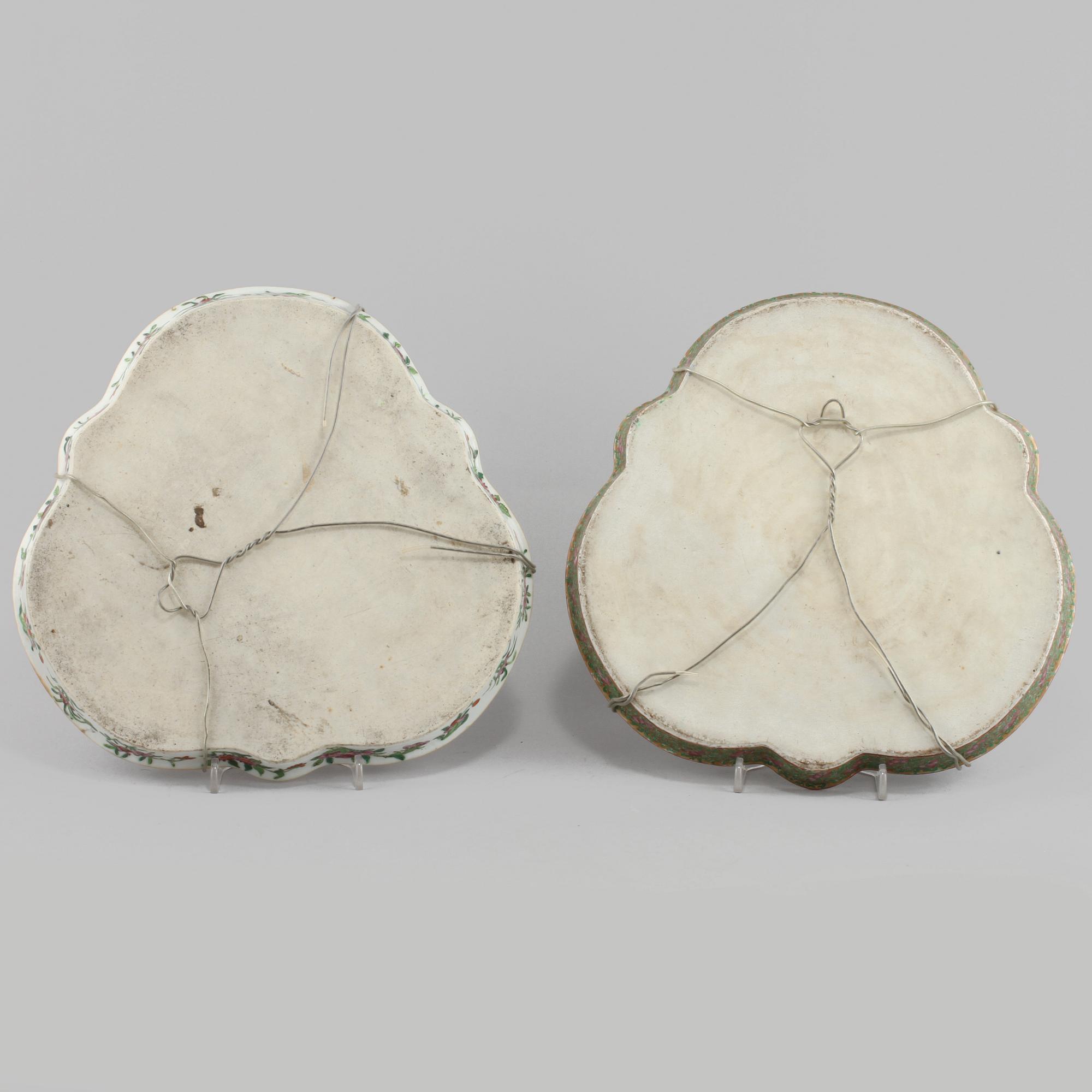 FAT, 2 st snarlika, porslin, Kanton, Kina, omkring sekelskiftet 1800/1900.