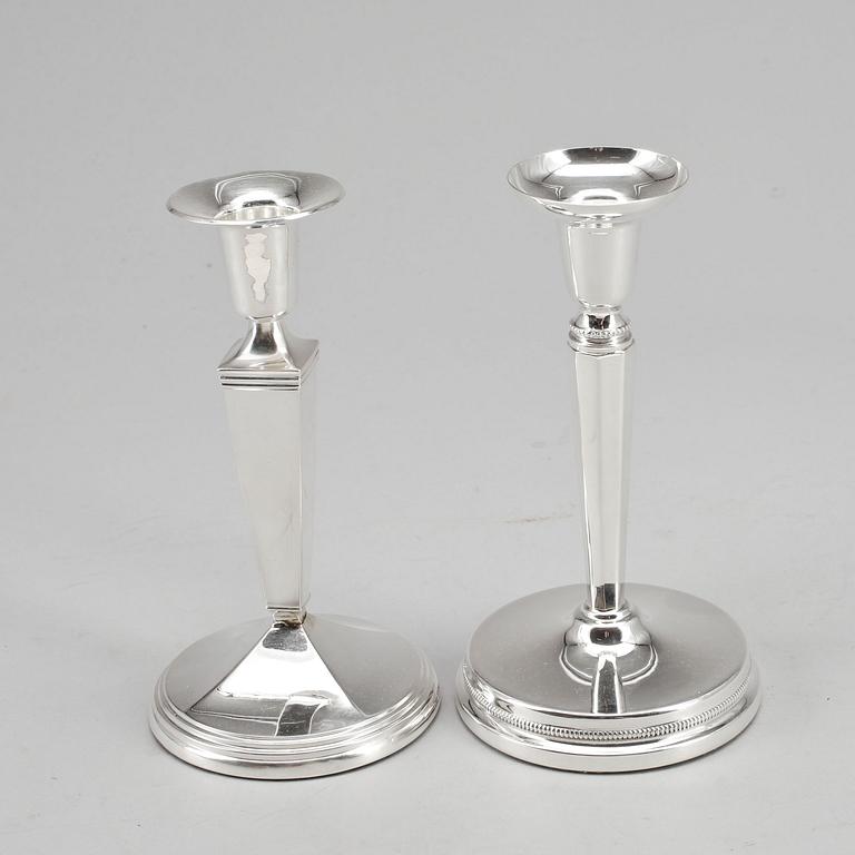 LJUSSTAKAR, 2 st, silver, bla GAB, Stockholm 1966.