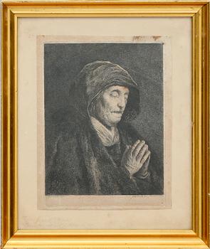 SCHMIDT, GEORG FREIDRICH, etsning, efter Rembrandt. 1700-tal.