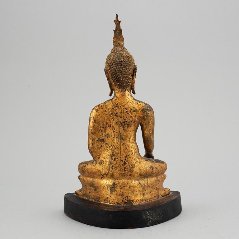 A seated bronze figure of buddha, Thailand, Bangkok, 20th Century.