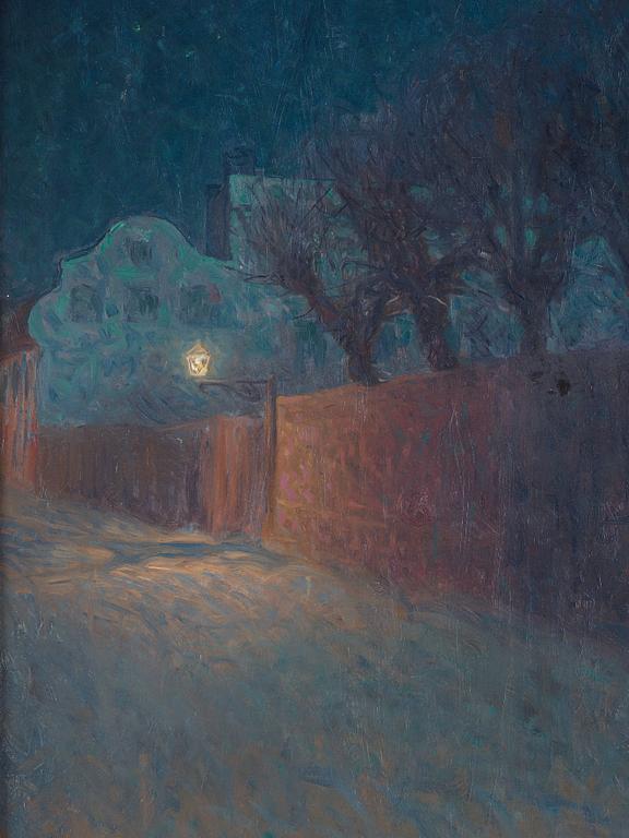 Eugène Jansson, "Månskensnatt", street scene from Bastugatan, Södermalm, Stockholm.