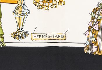 Hermès, two silk scarves, 'Passementerie' and 'Moyeux'.