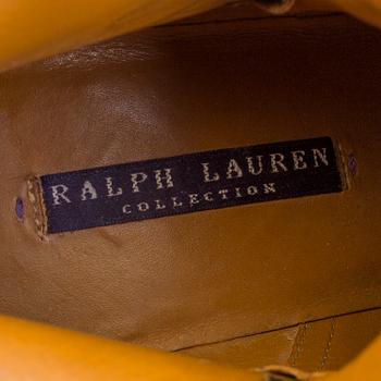 Black leather booties by Ralph Lauren.