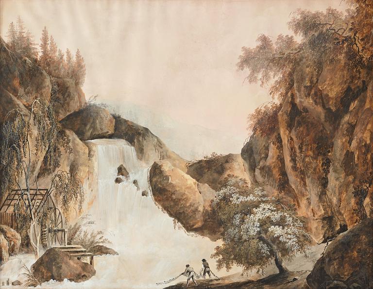 Louis Belanger, Waterfall with mill wheels.