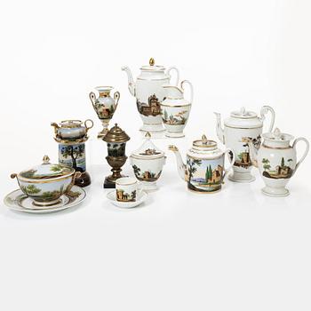 Service, 23 pieces, porcelain, Empire, first half of the 19th century.