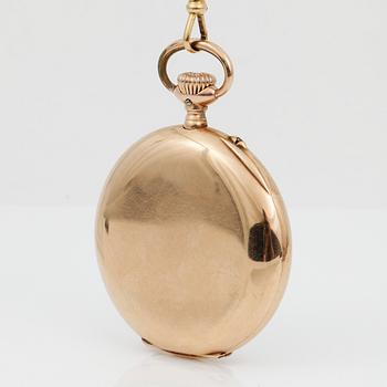 FICKUR, 14K Guld, boett och urverk märkt IWC, 1900-talets första hälft. Totalvikt 91,5 gram.