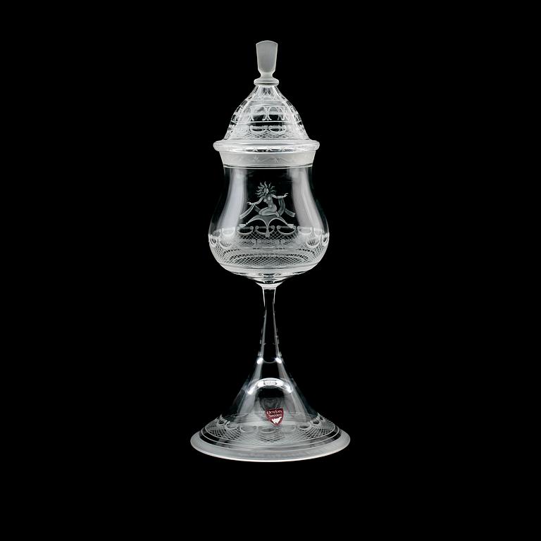 LOCKPOKAL, glas, Simon Gate, Orrefors 1976, numrerad 159/500.