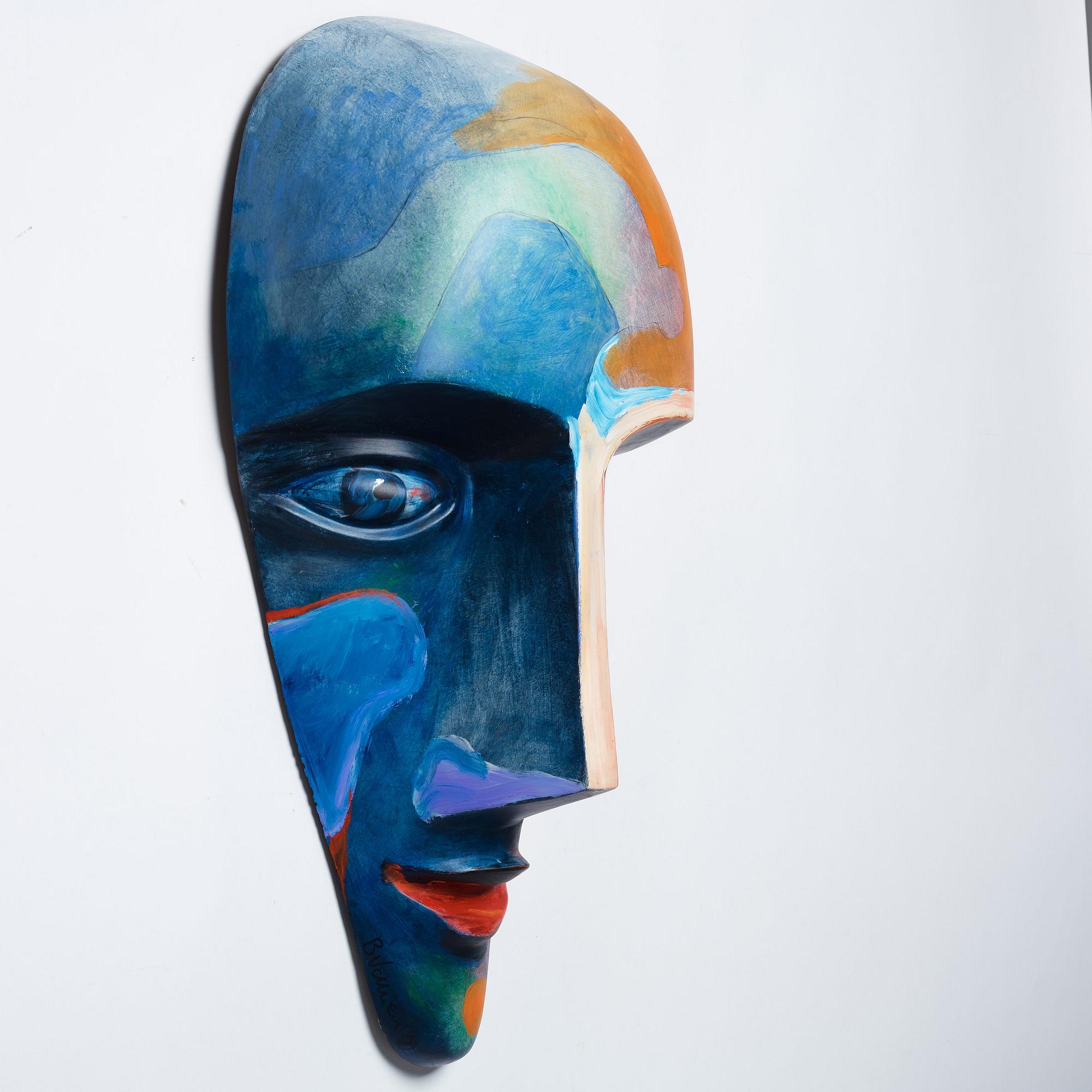 Bertil Vallien, skulptur, mask, i samarbete med APC Composite, Luleå 2011, unik.