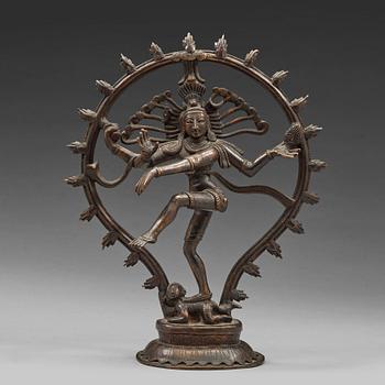 A bronze figure of Shiva Nataraja, India, early 20th Century.