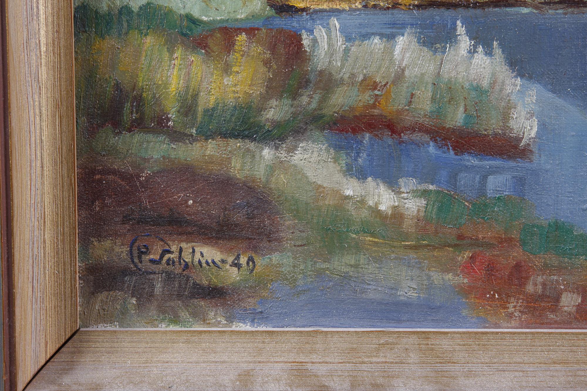 OKÄND KONSTNÄR, olja på duk, signerad och daterd P. Sahlin, 1940.