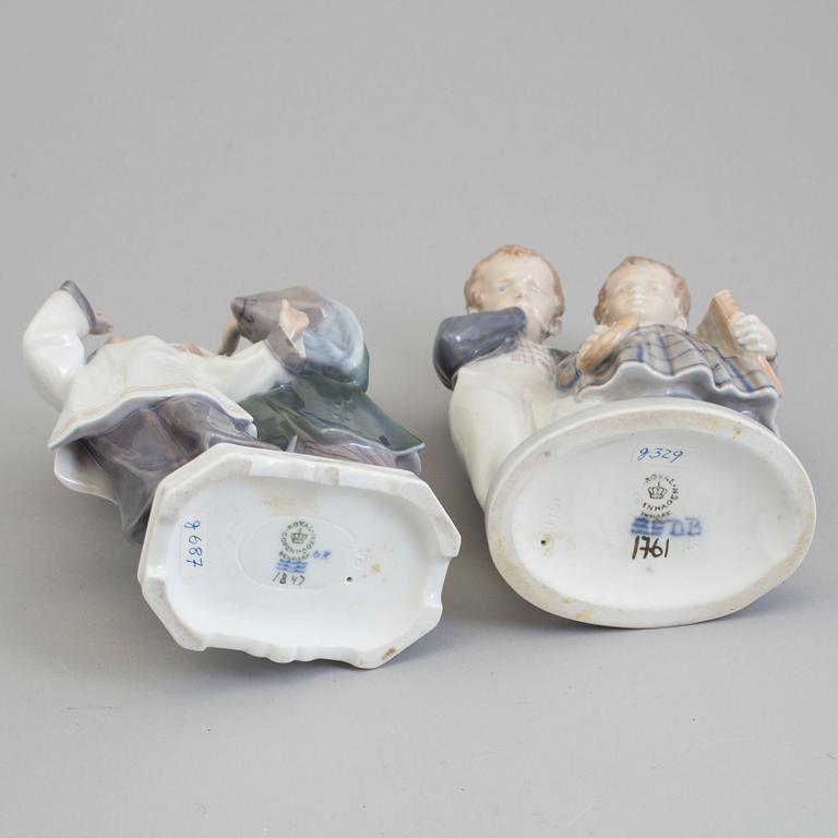 Two Christian Thomsen porcelain figuregroups, for Royal Copenhagen, Denmark, 1940/80s.