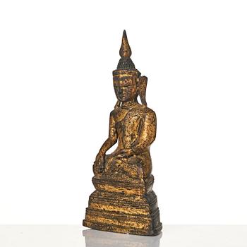 A gilt bronze figure of Buddha, Burma, Shan-state, 18th century.