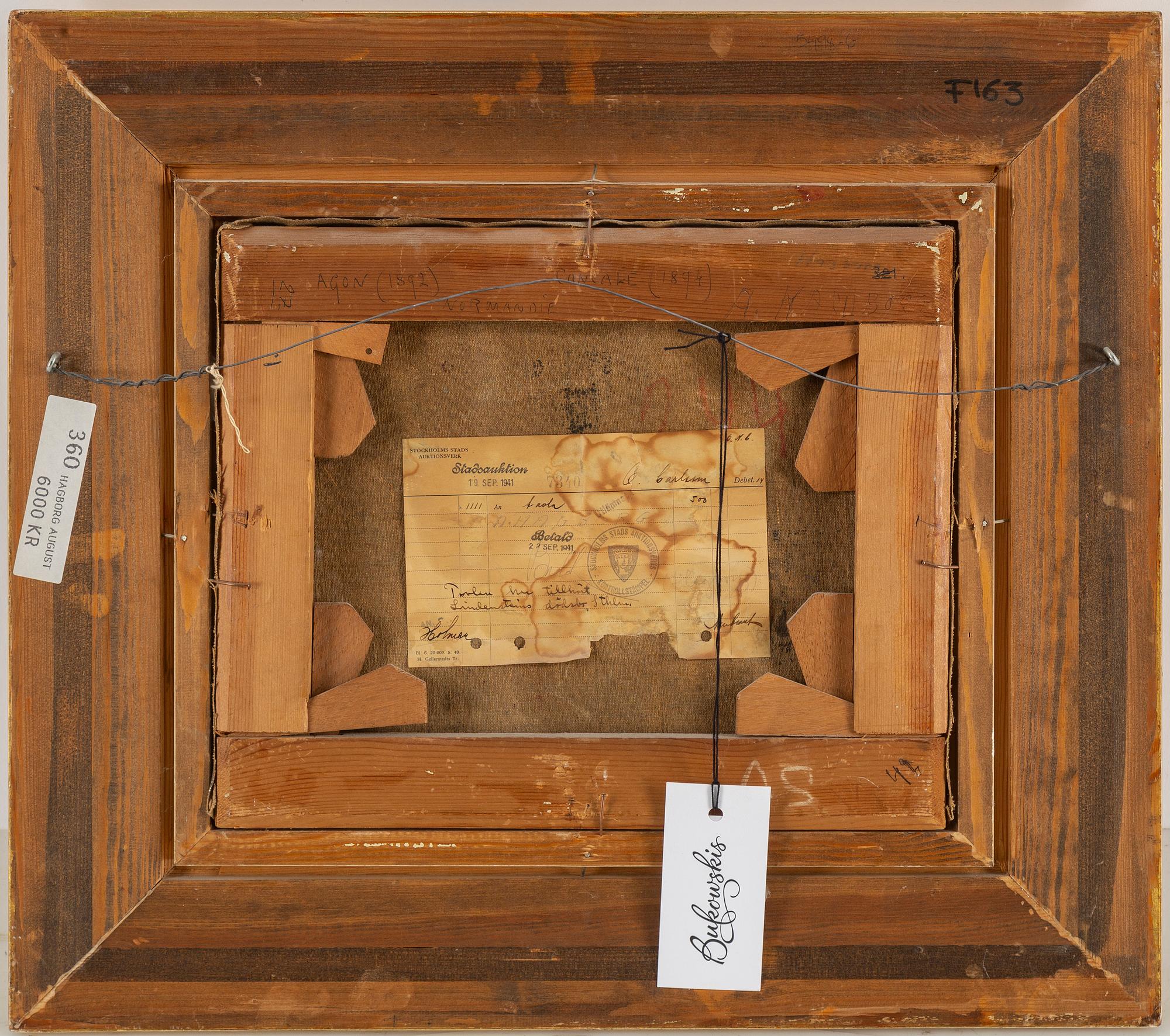 AUGUST HAGBORG, oil on canvas, stamped signature.