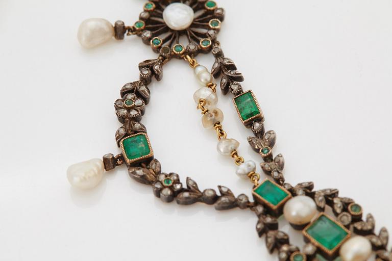 A 19th century emerald necklace.