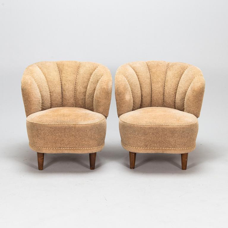 A 1950s pair of armchairs, "Elisabeth", for Asko Finland.