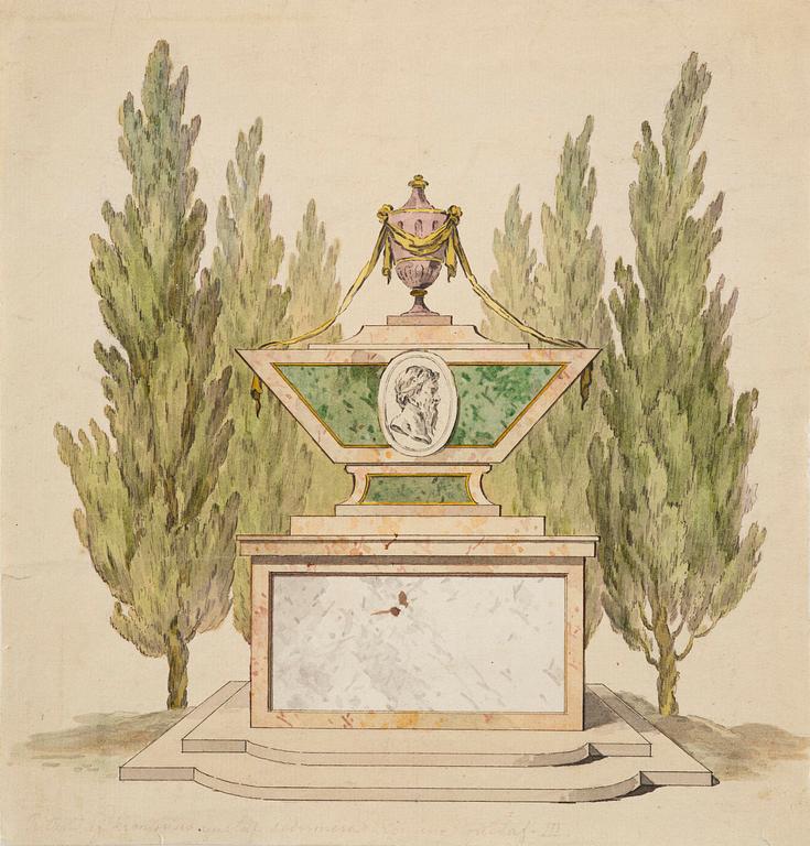 Gustaf III, inscribed, Grave monument.