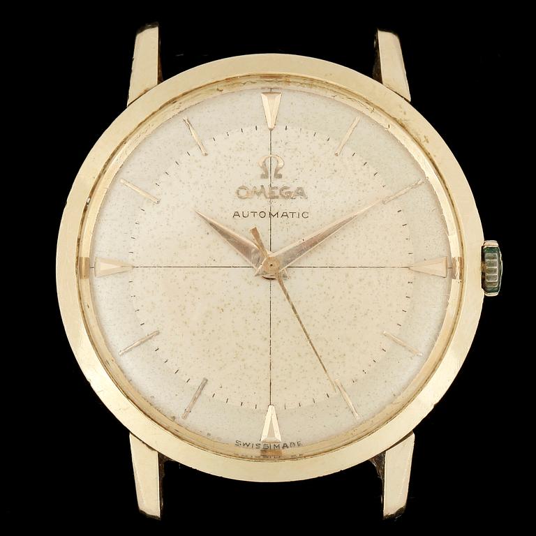HERRARMBANDSUR, guld, Omega Automatic. Vikt ca 34 gram.