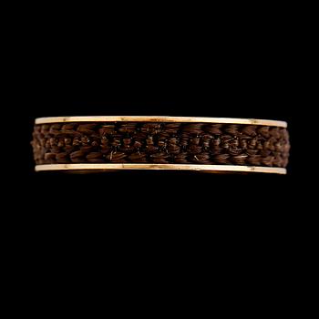 RING, 18K guld, hårarbete, svenska stämplar JGS 1887.