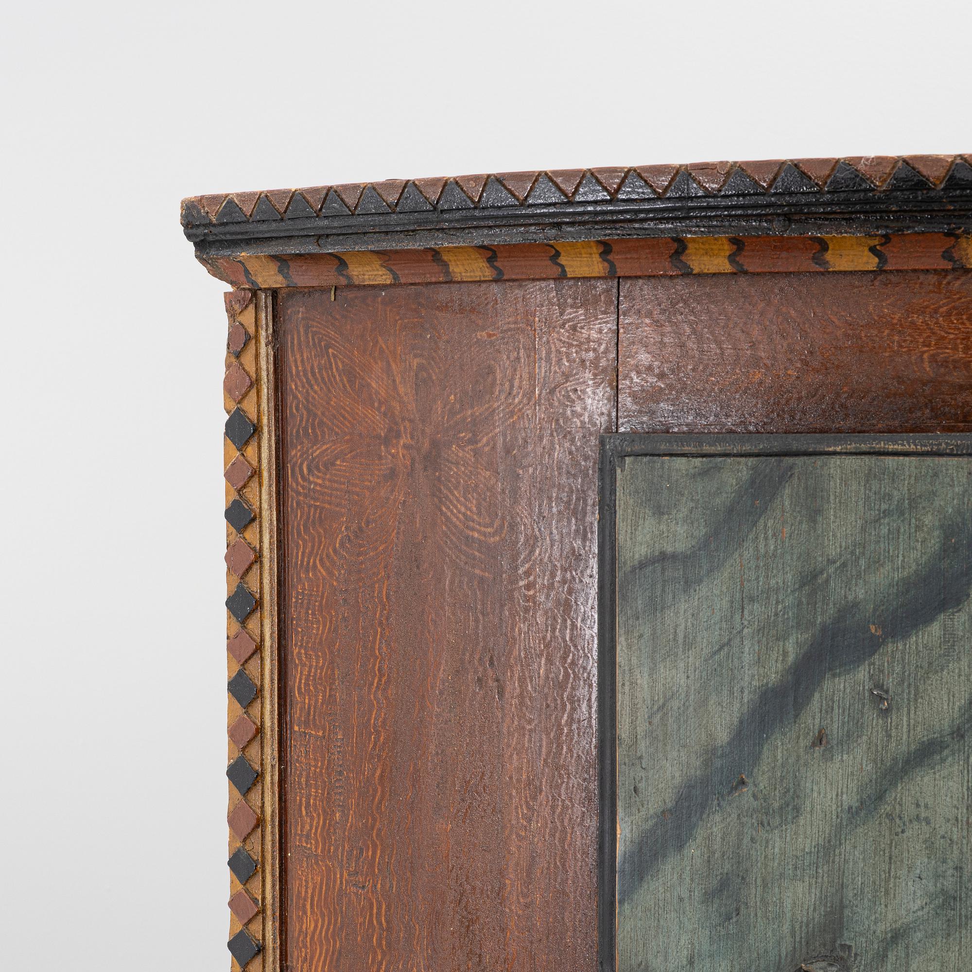 A corner cupboard, probably Värmland, dated 1822.