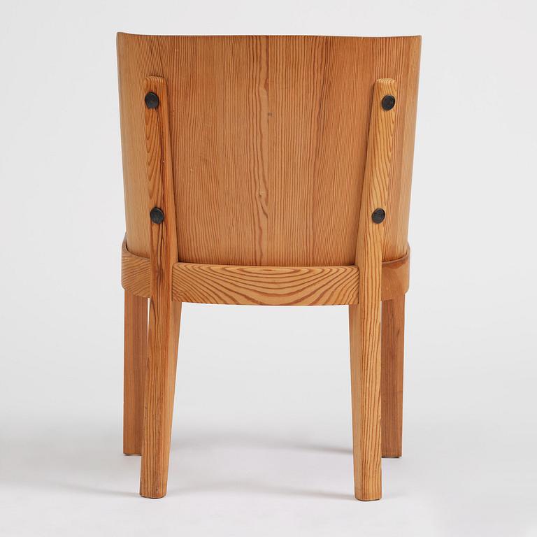 Axel Einar Hjorth, a stained pine "Lovö" chair, Nordiska Kompaniet, Sweden, 1930s.