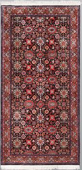 A part silk Bidjar, so called Takab, ca 195 x 104 cm.