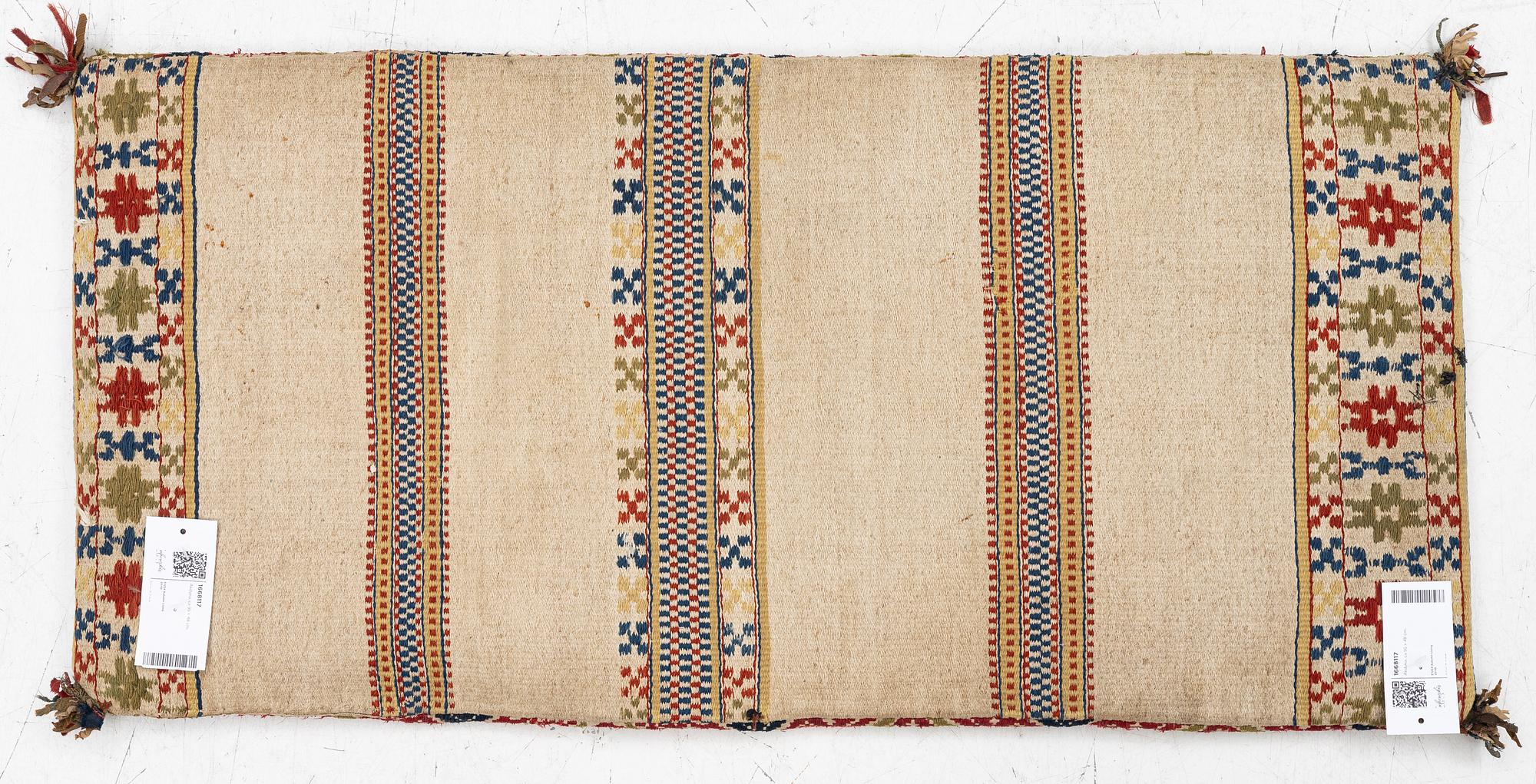 Sled cushion, approx. 98 x 48 cm.