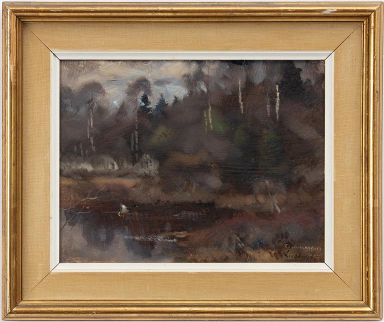 Lindorm Liljefors, Autumn landscape with mallard.