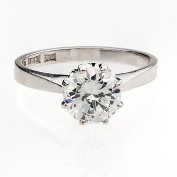 RING, 18K vitguld med briljantslipad diamant, enligt gravyr 1.33 ct.