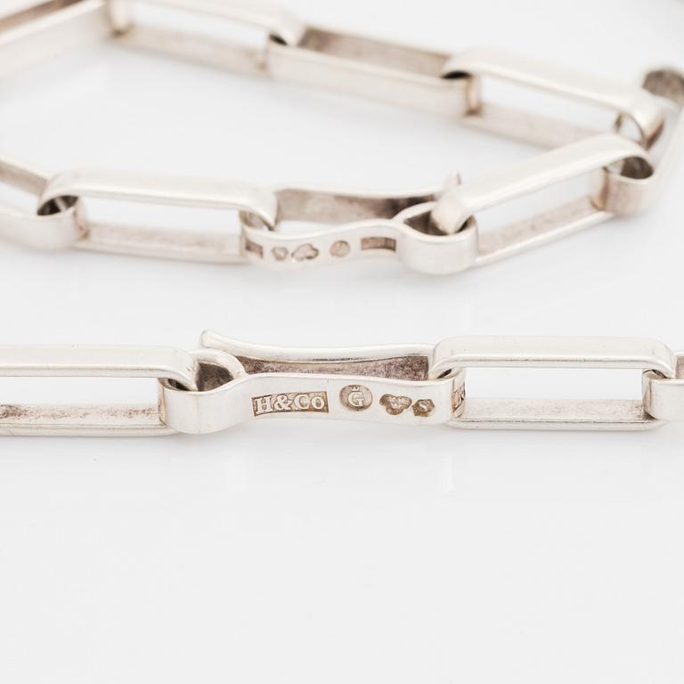 Necklace and bracelet, silver, Cecilia K I Johansson, Göteborg, 1961.