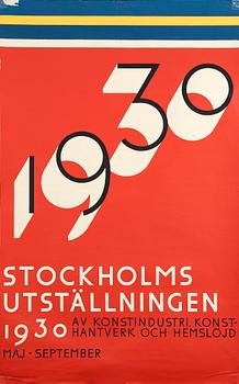 SIGURD LEWERENTZ, affischer, 2 st, Stockholmsutställnigen 1930, nytryck 1976.