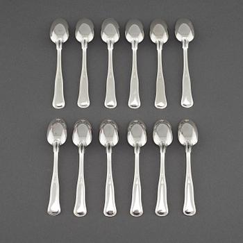 KAFFESKEDAR, 12 st, silver, "Gammal dansk", Cohr, Danmark, 1900-talets andra hälft.