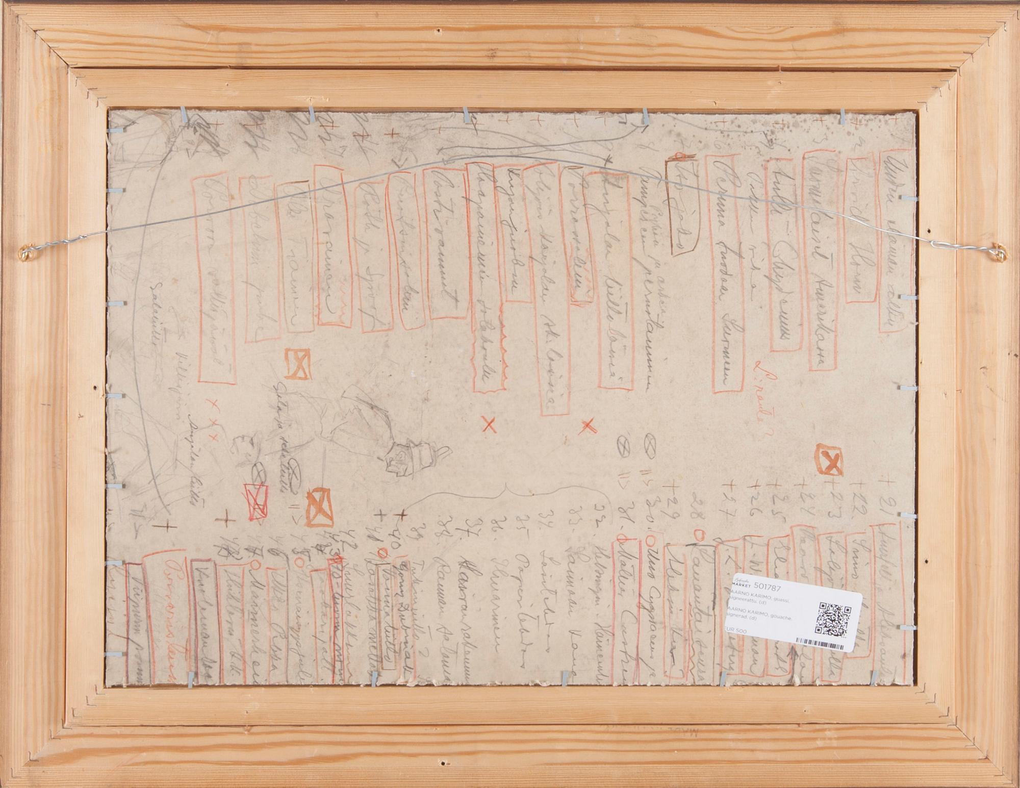 AARNO KARIMO, gouache, signerad.