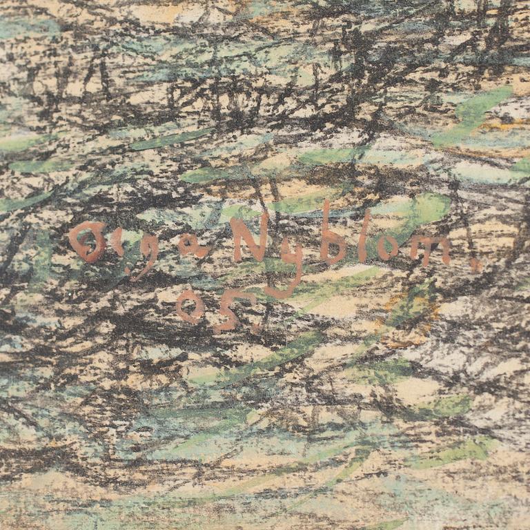 OLGA NYBLOM, charcoal and pastel, signed and dated -05.