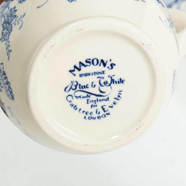 Servis, "Blue & White", 44 delar, flintgods, Mason's Crabtree & Evelyn, London, samtida.