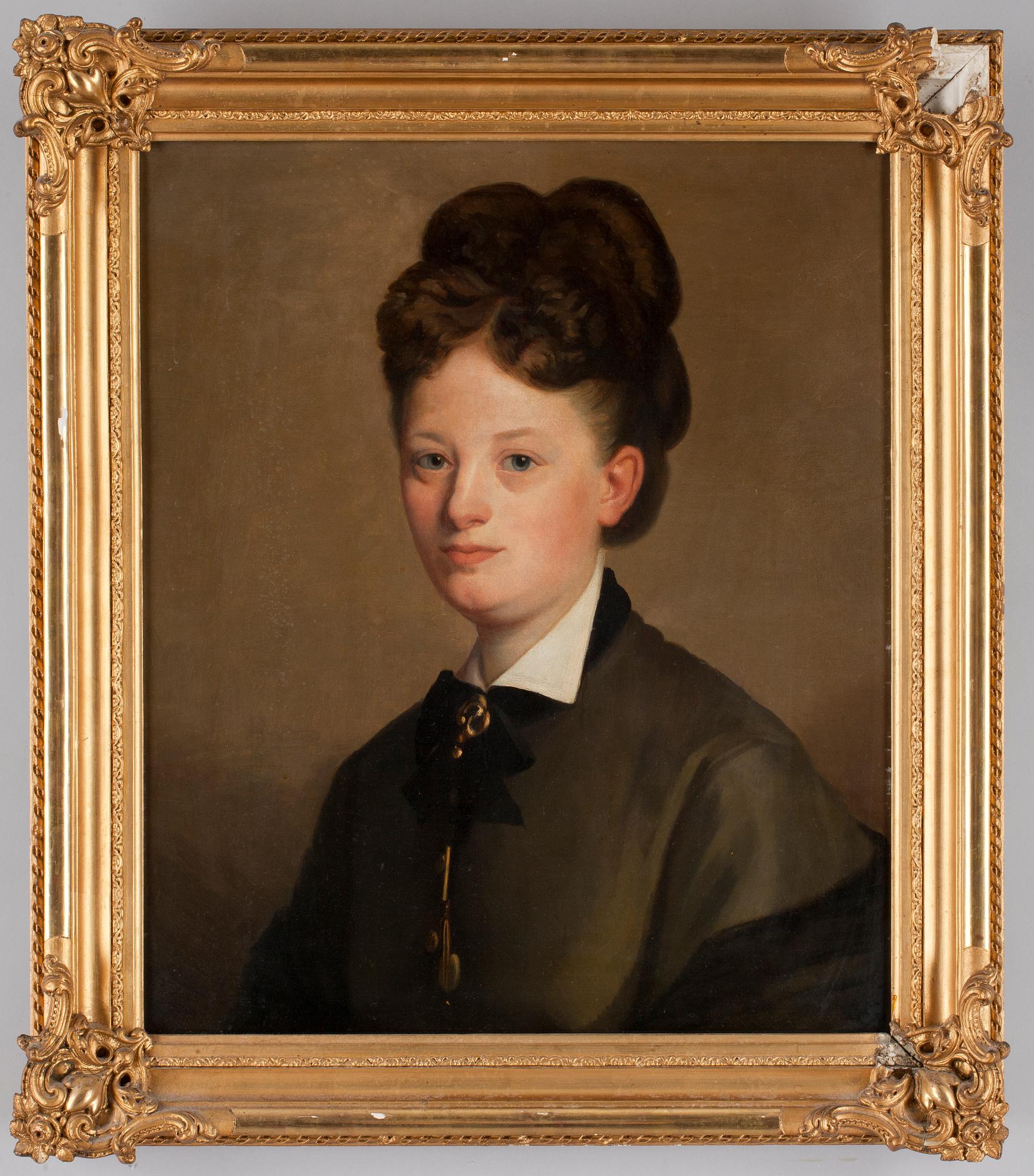 OKÄND KONSTNÄR, olja på duk. 1800-talets mitt.