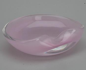 Kulho, lasia, signeerattu Tapio Wirkkala, Iittala.