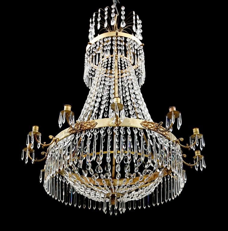 LJUSKRONA, empire, 1800-talets första hälft. Höjd ca 105 cm.