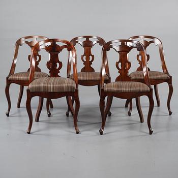 GÖTEBORGSSTOLAR, 5 st, 1800-talets andra hälft och 1900-talets mitt.