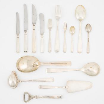 Jacob Ängman, a 152-piece silver flatwear set, 'Rosenholm', GAB, Sweden, 1944-75.