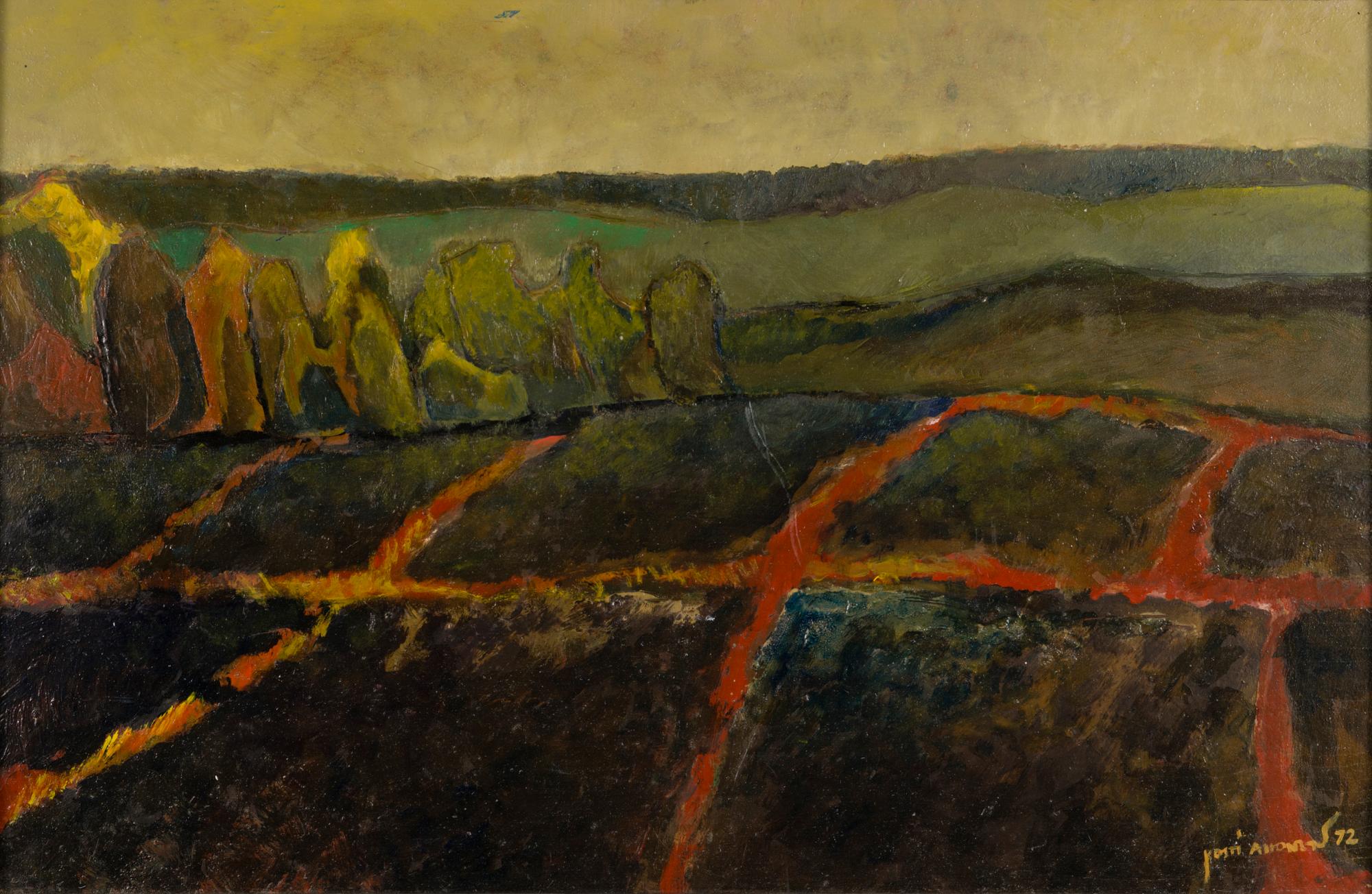 KOSTI AHONEN, oil on board, signed and dated -72.