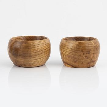 Magnus Ek, a set of eight oak wood bowls for Oaxen Krog, 2019.