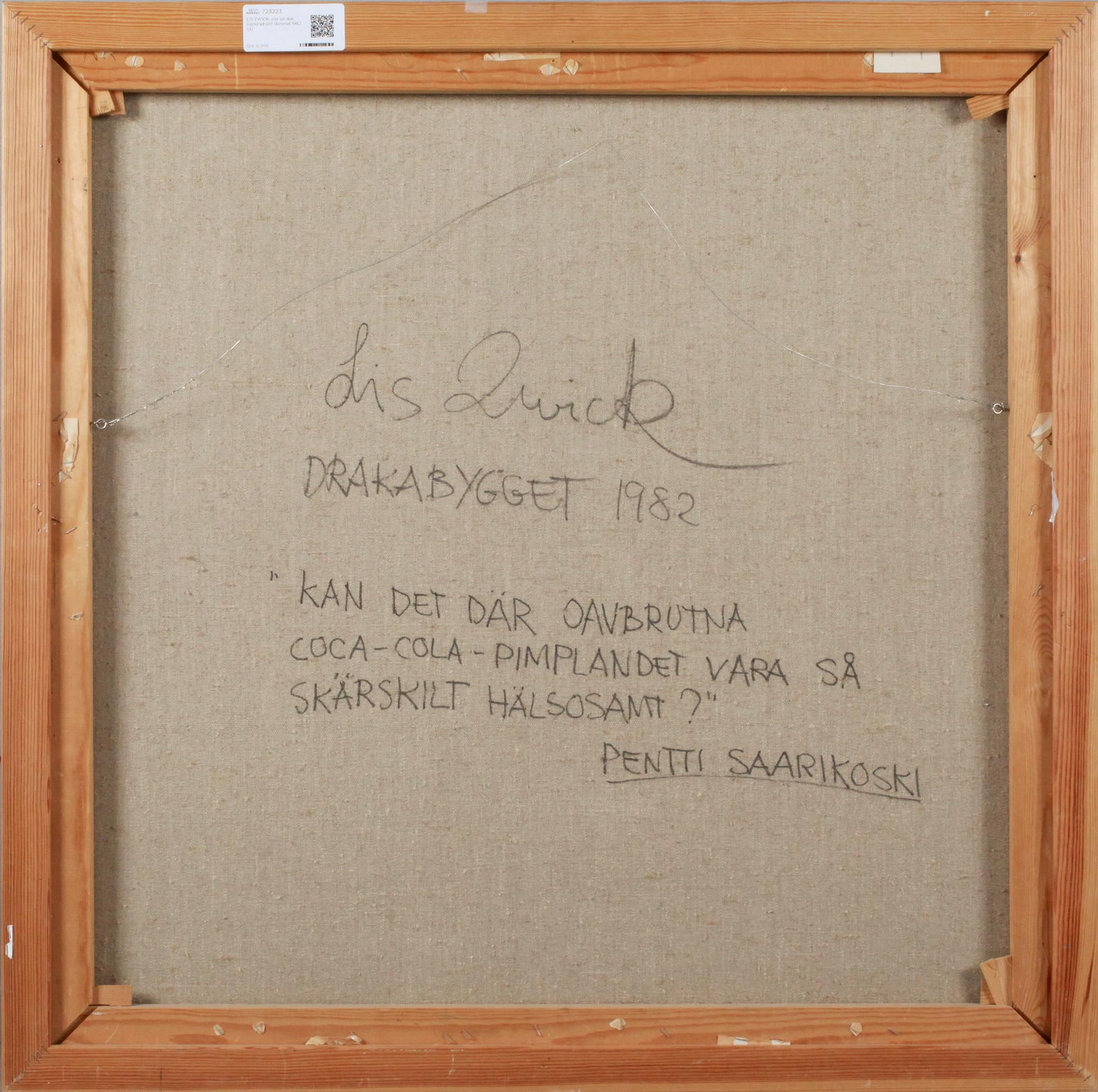 LIS ZWICK, olja på duk, signerad och daterad 1982.