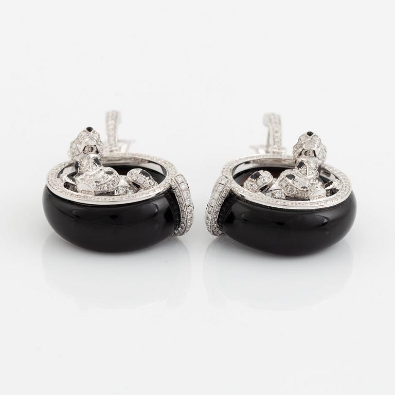 A pair of Cartier Panthère earrings.