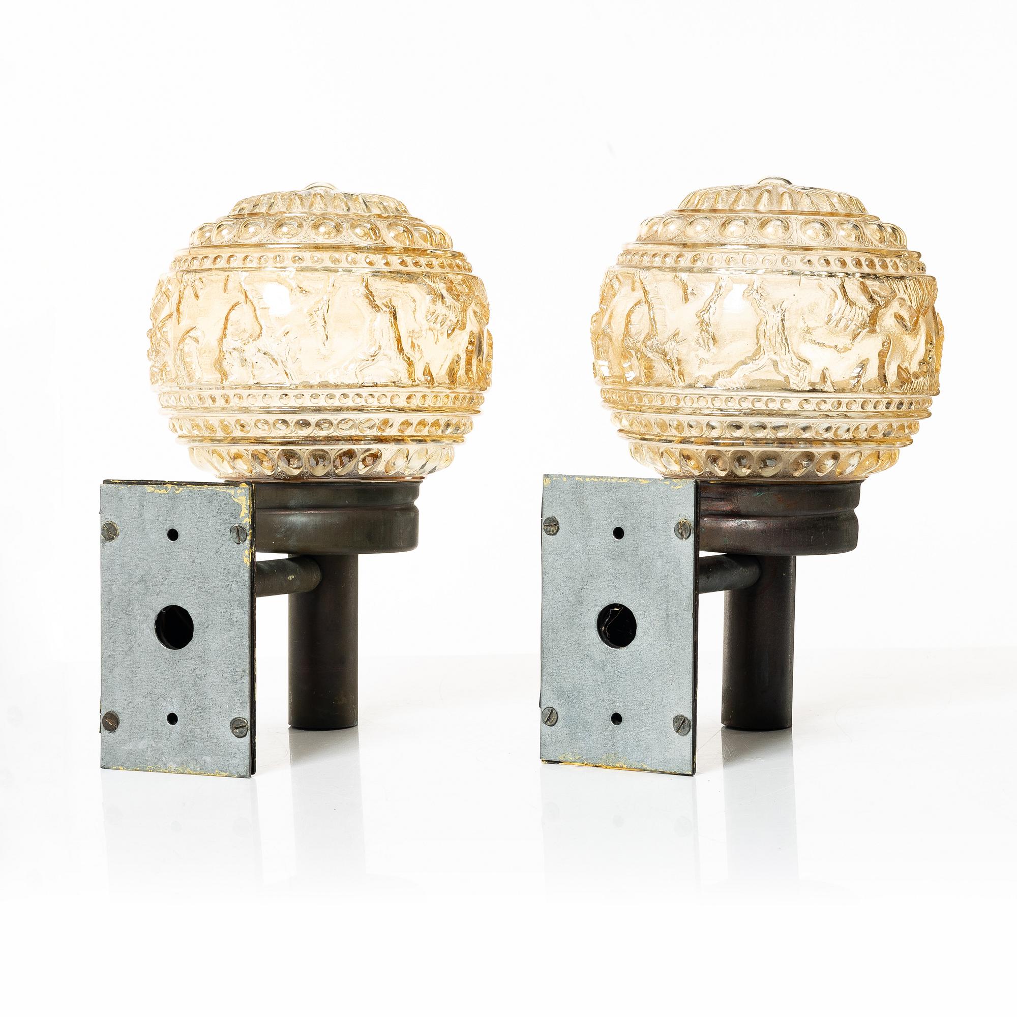 Utebelysning/Vägglampor, ett par, Norge, 1970-tal.